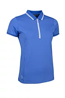 g.STELLA Mesh Panel Performance Golf Shirt - Tahiti/White