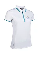 g.RYDER CUP STELLA Ryder Cup Mesh Panel Performance Golf Shirt - White/Lagoon