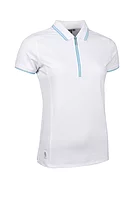g.STELLA SALE Mesh Panel Performance Golf Shirt Sale - White/Aqua