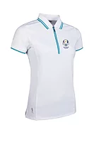 g.RYDER CUP STELLA Ryder Cup Mesh Panel Performance Golf Shirt - White/Lagoon