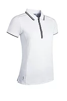 g.STELLA Mesh Panel Performance Golf Shirt - White/Navy