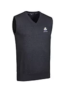 g.RYDER CUP THORNTON Ryder Cup V Neck Cotton Lightweight Slipover - Charcoal Marl