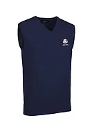 g.RYDER CUP THORNTON Ryder Cup V Neck Cotton Lightweight Slipover - Navy