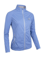 g.THE OPEN TILLIE The Open Zip Front Stretch Showerproof Lightweight Golf Jacket - Light Blue Diamond Print/Silver