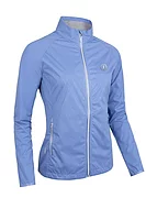 g.THE OPEN TILLIE The Open Zip Front Stretch Showerproof Lightweight Golf Jacket - Light Blue Diamond Print/Silver