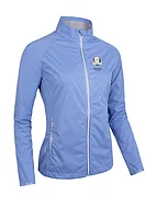 g.RYDER CUP TILLIE Ryder Cup Zip Front Stretch Showerproof Lightweight Golf Jacket - Light Blue Diamond Print/Silver