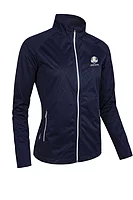 g.RYDER CUP TILLIE Ryder Cup Zip Front Stretch Showerproof Lightweight Golf Jacket - Navy Diamond Print/Silver