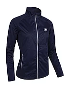 g.THE OPEN TILLIE The Open Zip Front Stretch Showerproof Lightweight Golf Jacket - Navy Diamond Print/Silver