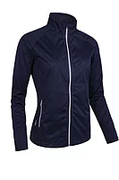 g.TILLIE Zip Front Stretch Showerproof Lightweight Golf Jacket - Navy Diamond Print/Silver