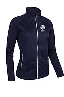 g.RYDER CUP TILLIE Ryder Cup Zip Front Stretch Showerproof Lightweight Golf Jacket - Navy Diamond Print/Silver
