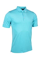 g.TORRANCE SALE Micro Stripe Performance Golf Shirt Sale - Aqua/White