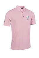g.RYDER CUP TORRANCE Ryder Cup Micro Stripe Performance Golf Shirt - White/Garnet