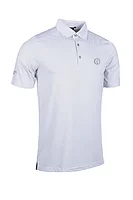 g.THE OPEN TORRANCE The Open Micro Stripe Performance Golf Shirt - White/Light Grey Marl