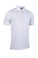 g.TORRANCE Micro Stripe Performance Golf Shirt - White/Light Grey Marl