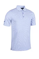 g.TORRANCE Micro Stripe Performance Golf Shirt - White/Tahiti