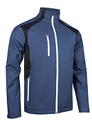 s.VALBERG SALE Zip Front Stretch Back Panelled Waterproof Golf Jacket Sale - Airforce/Black/White