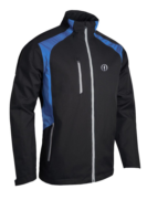 s.THE OPEN VALBERG The Open Zip Front Stretch Back Panelled Waterproof Golf Jacket - Black/Ocean/Silver