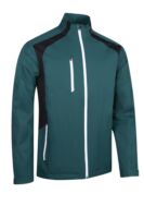 Mens Zip Front Stretch Back Panelled Waterproof Golf Jacket Sale Evergreen Black White XXL