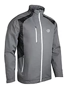 s.THE OPEN VALBERG The Open Zip Front Stretch Back Panelled Waterproof Golf Jacket - Gunmetal/Black Camo/White