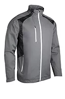 s.VALBERG Zip Front Stretch Back Panelled Waterproof Golf Jacket - Gunmetal/Black Camo/White
