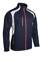 s.THE OPEN VALBERG The Open Zip Front Stretch Back Panelled Waterproof Golf Jacket - Navy/White/Red