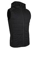 s.VERMONT Hybrid Padded Performance Sleeveless Midweight Golf Hoodie - Black Ridge/Gunmetal