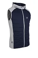 s.THE OPEN VERMONT The Open Hybrid Padded Performance Sleeveless Midweight Golf Hoodie - Navy/Silver