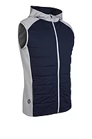 s.VERMONT Hybrid Padded Performance Sleeveless Midweight Golf Hoodie - Navy/Silver