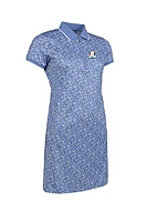g.RYDER CUP VICTORIA Ryder Cup Zip Printed Golf Dress With Detachable Shorts - Light Blue Flowers