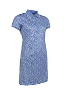 g.VICTORIA Zip Printed Golf Dress With Detachable Shorts - Light Blue Flowers