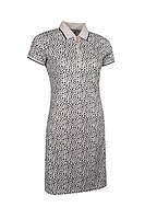 g.VICTORIA Zip Printed Golf Dress With Detachable Shorts - Linen/Black Cheetah