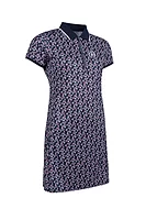 g.THE OPEN VICTORIA The Open Zip Printed Golf Dress With Detachable Shorts - Navy/Garnet Flowers