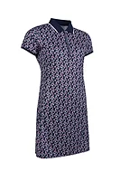 g.VICTORIA Zip Printed Golf Dress With Detachable Shorts - Navy/Garnet Flowers