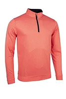 g.WICK SALE Quarter Zip Lightweight Performance Golf Midlayer Sale - Apricot Marl/Navy