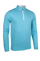 g.WICK SALE Quarter Zip Lightweight Performance Golf Midlayer Sale - Aqua Marl/White