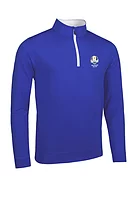 g.RYDER CUP WICK Ryder Cup Zip Lightweight Performance Golf Midlayer - Ascot Blue/White