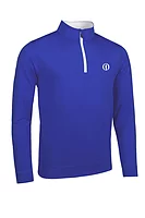 g.THE OPEN WICK The Open Zip Lightweight Performance Golf Midlayer - Ascot Blue/White