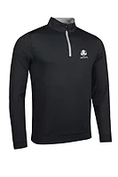 g.RYDER CUP WICK Ryder Cup Zip Lightweight Performance Golf Midlayer - Black/Light Grey