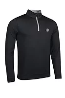 g.THE OPEN WICK The Open Zip Lightweight Performance Golf Midlayer - Black/Light Grey
