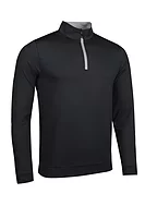 g.WICK Quarter Zip Lightweight Performance Golf Midlayer - Black/Light Grey