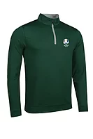 g.RYDER CUP WICK Ryder Cup Zip Lightweight Performance Golf Midlayer - Bottle Green/Light Grey