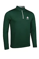 g.RYDER CUP WICK Ryder Cup Zip Lightweight Performance Golf Midlayer - Bottle Green/Light Grey