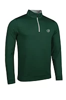 g.THE OPEN WICK The Open Zip Lightweight Performance Golf Midlayer - Bottle Green/Light Grey