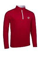 g.THE OPEN WICK The Open Zip Lightweight Performance Golf Midlayer - Garnet/White