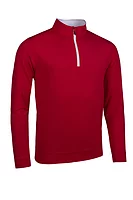 g.WICK Quarter Zip Lightweight Performance Golf Midlayer - Garnet/White