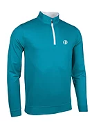 g.THE OPEN WICK The Open Zip Lightweight Performance Golf Midlayer - Lagoon Marl/White