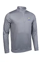 g.RYDER CUP WICK Ryder Cup Zip Lightweight Performance Golf Midlayer - Light Grey Herringbone