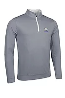 g.RYDER CUP WICK Ryder Cup Zip Lightweight Performance Golf Midlayer - Light Grey Marl/White