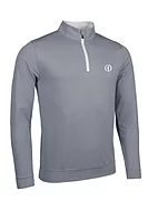 g.THE OPEN WICK The Open Zip Lightweight Performance Golf Midlayer - Light Grey Marl/White