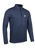 g.THE OPEN WICK The Open Zip Lightweight Performance Golf Midlayer - Light Grey/Navy Tees